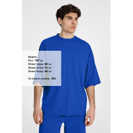 Футболка оверсайз унисекс T9, синяя