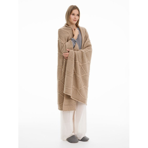 Плед Curve Verve, бежевый меланж