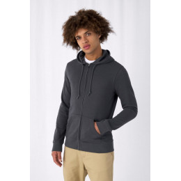 Толстовка на молнии с капюшоном унисекс BNC Inspire (Organic), ярко-синяя