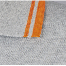 Рубашка поло женская Pasadena Women 200 с контрастной отделкой, серый меланж с оранжевым