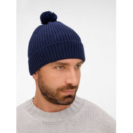 Шапка Catch Match с помпоном, темно-синяя