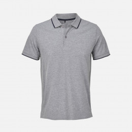 Рубашка поло унисекс Palermo, серый меланж с темно-синим