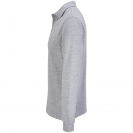 Рубашка поло унисекс с длинным рукавом Pacific LSL, серый меланж