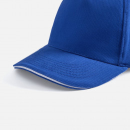 Бейсболка Long Beach, ярко-синяя с белым