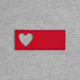 Лейбл из ПВХ с вырубкой «Сердце», красный