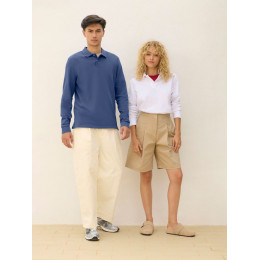 Рубашка поло унисекс с длинным рукавом Pacific LSL, серый меланж