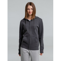 Толстовка на молнии с капюшоном унисекс King, темно-серая