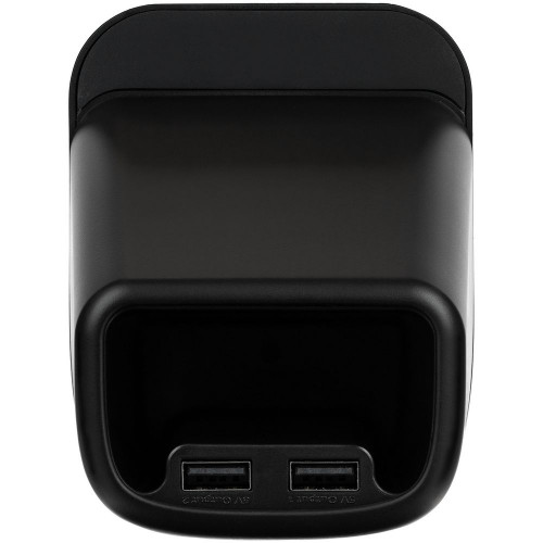 Настольный органайзер с зарядкой, лампой, вентилятором и подсветкой логотипа powerTower, черный