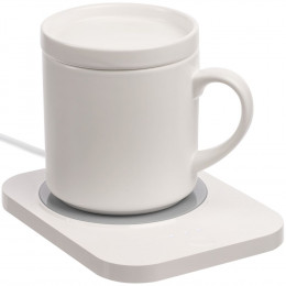 Кружка с подогревом и беспроводной зарядкой dualBase plus, белая