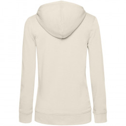 Толстовка на молнии с капюшоном женская BNC Inspire (Organic), молочно-белая