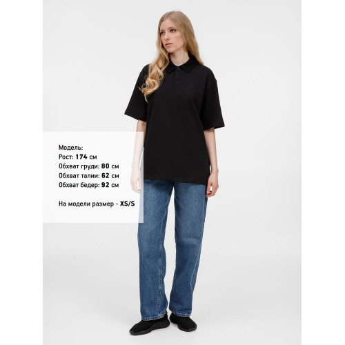 Рубашка поло унисекс Tiimi, черная