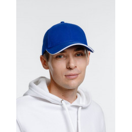 Бейсболка Spiker, ярко-синяя с белым
