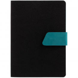 Ежедневник Boom, недатированный, черный с бирюзовым
