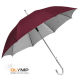 Зонт-трость с пластиковой ручкой "под алюминий" "Silver" бордовый, серебристый 